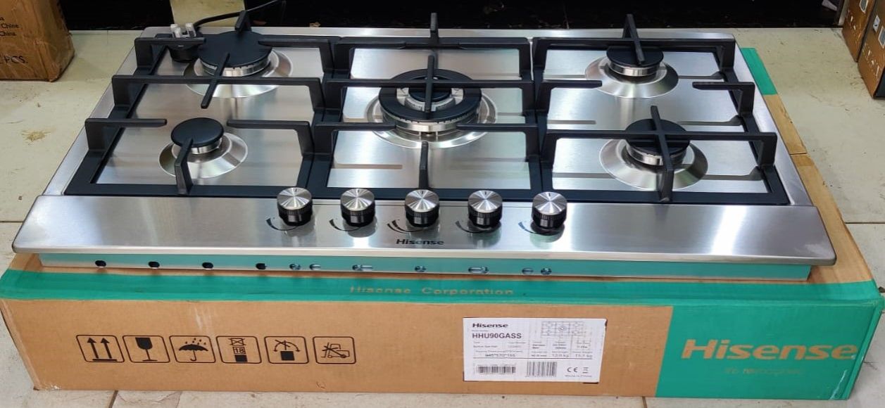 Hisense HHU90GASS Built-in 90x60 Gas Hob 5 Burner With Wok Burner