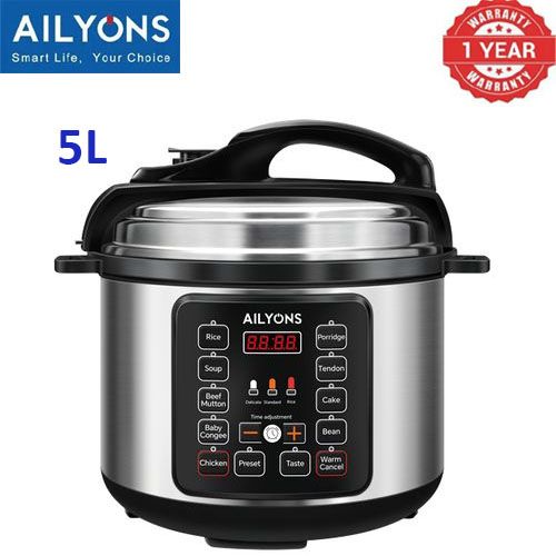 AILYONS LS-A1-5L, 900Watts Electric Pressure Cooker - 5L