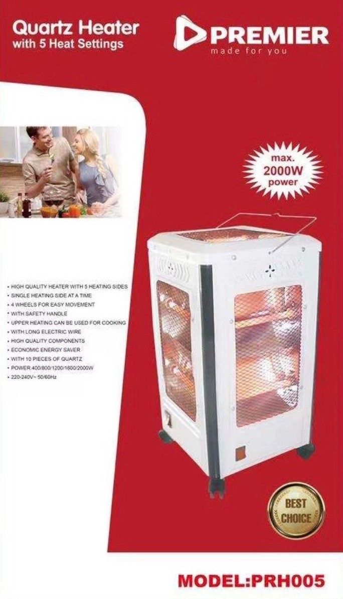 Premier 4- Sided Quartz Heater- 2000W
