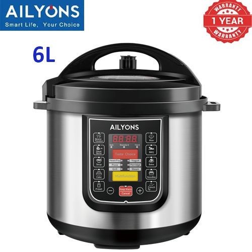 AILYONS LS-A6-6L, 1000Watts Electric Pressure Cooker - 6L
