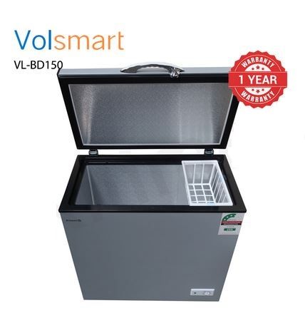 VOLSMART 150L Chest Freezer, Silver + GIFTS