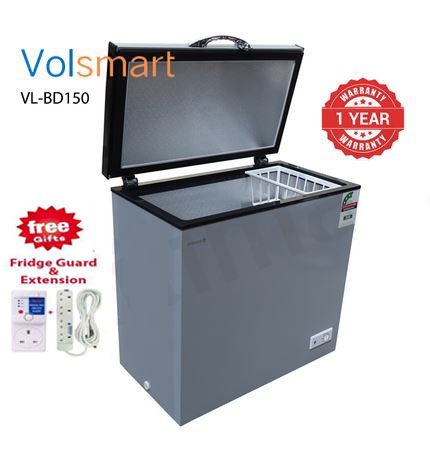 VOLSMART 150L Chest Freezer, Silver + GIFTS