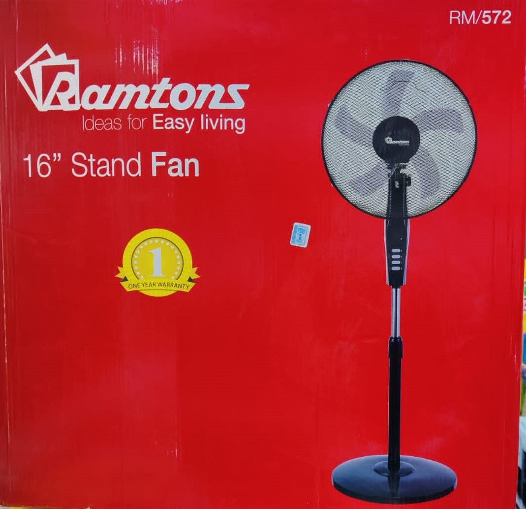 RAMTONS 16 Inch, 3-Speed, 5-Blades Stand Fan