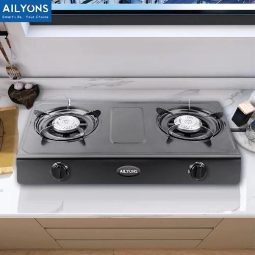 [ NEW MODEL ] AILYONS  2 - Burner, Black,  Stainless Steel Gas Cooker