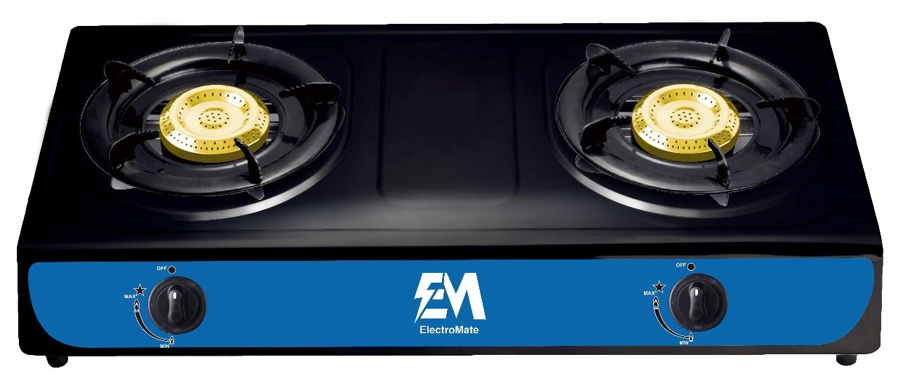ELECTROMATE Double Burner Gas Cooker Stainless Steel Cooktop