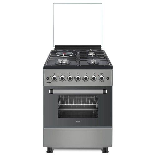 [ NEW MODEL] MIKA 58cm x 58cm, 3 Gas Jet Burners + 1 RAPID Hot Plate, Electric Oven & Rotisserie Free Standing Cooker