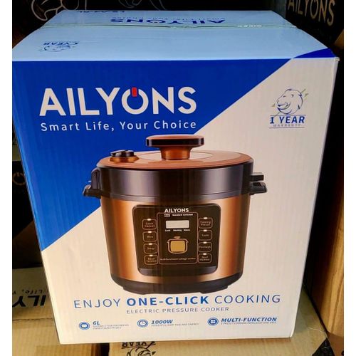 AILYONS LS-A4-6L, 1000Watts Electric Pressure Cooker - 6L