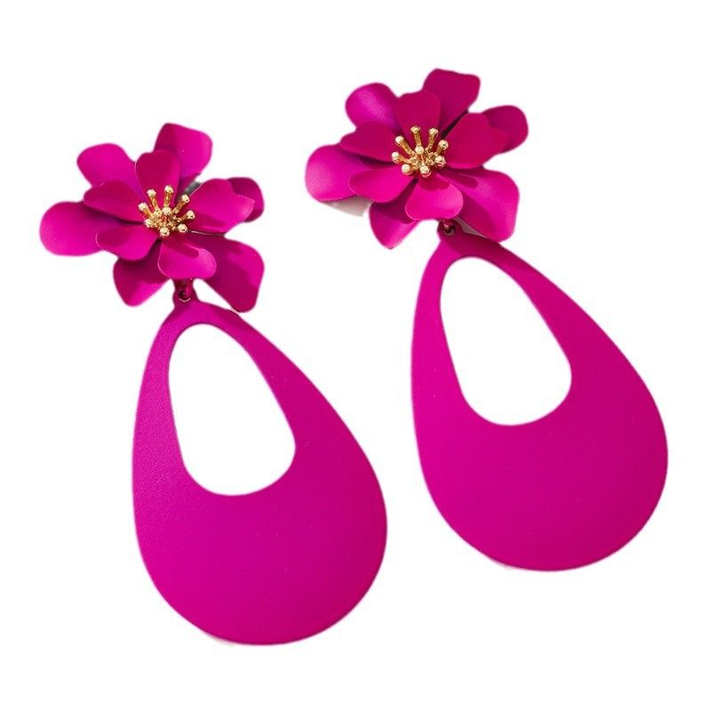 Exaggerated Temperament Dopamine Flower Earrings Simple Personality Geometric Earrings Accessories For Women