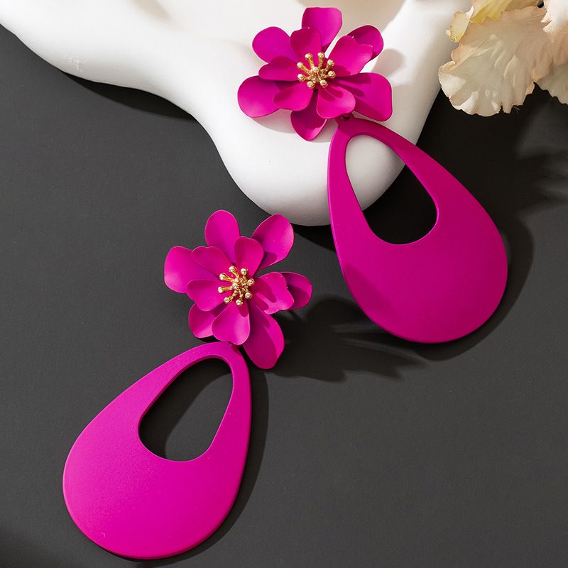Exaggerated Temperament Dopamine Flower Earrings Simple Personality Geometric Earrings Accessories For Women