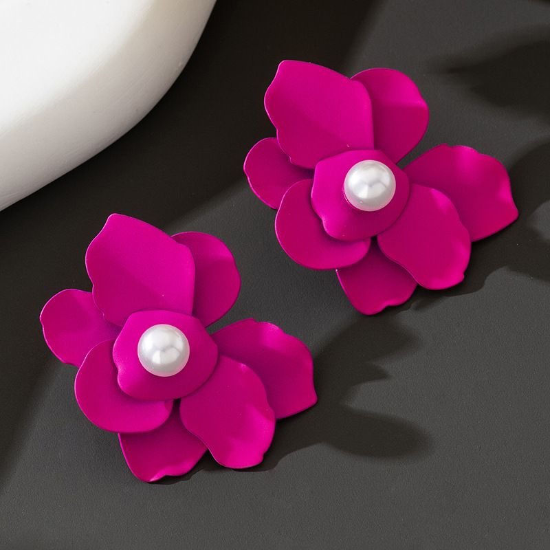 Exaggerated Temperament Dopamine Flower Earrings Simple Personality Geometric Earrings Accessories For Women