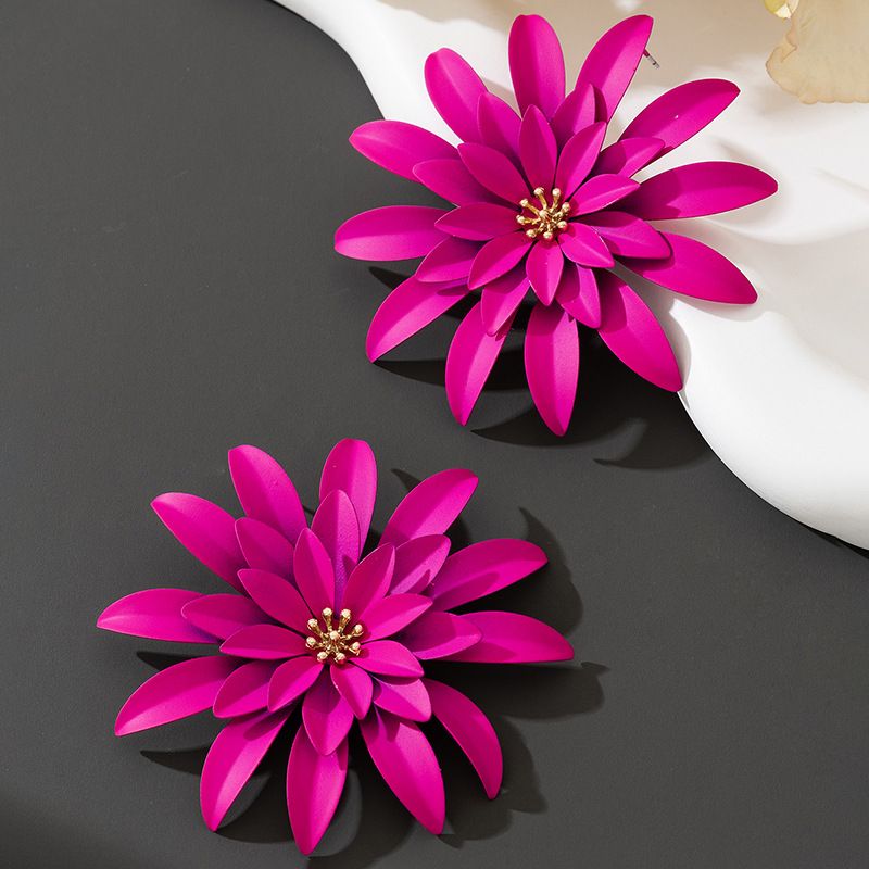 Exaggerated Temperament Dopamine Flower Earrings Simple Personality Geometric Earrings Accessories For Women