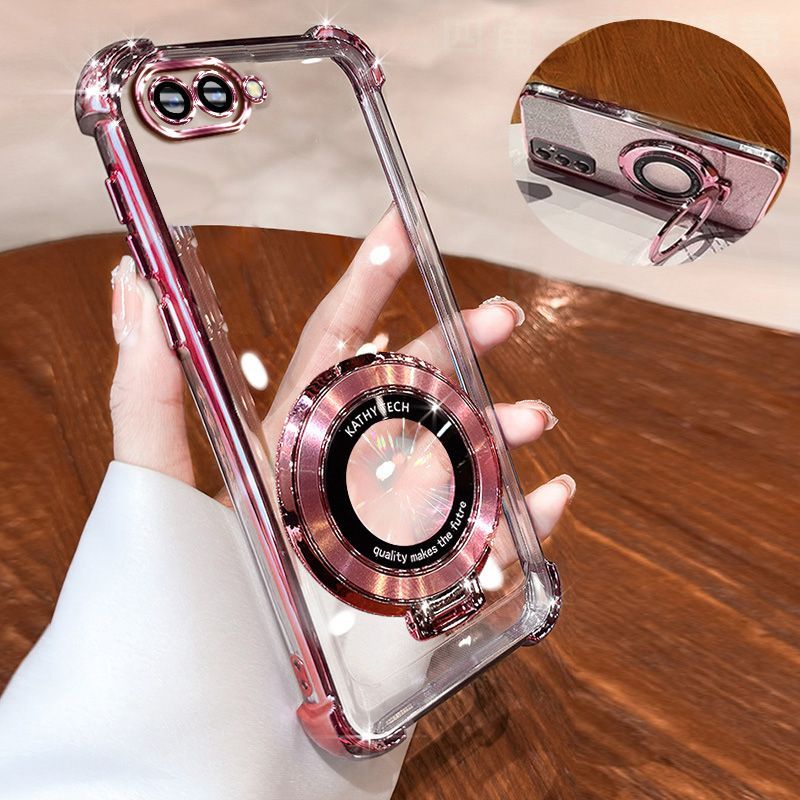 Transparent Soft Case for OPPO A3s A5 Fall Prevention Magnetic Kickstand Luxury  Phone Case Protective Cover