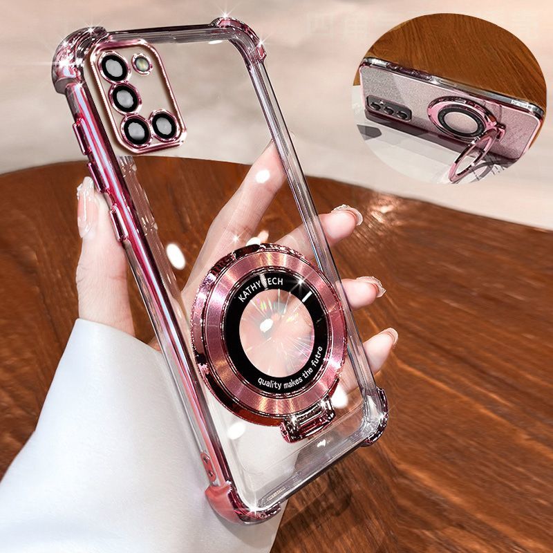 Transparent Soft Case for Samsung Galaxy A31 Fall Prevention Magnetic Kickstand Luxury Phone Case Protective Cover