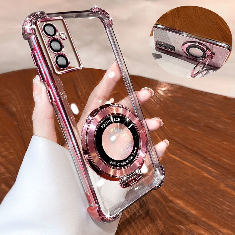 Transparent Soft Case for Samsung Galaxy A56 A36 A26 A16 A55 A35 A25 A15 A05s A54 A34 A24 A14 Fall Prevention Magnetic Kickstand Luxury Phone Case Protective Cover