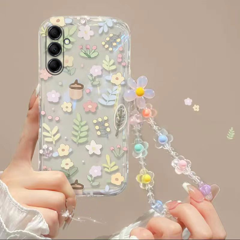 Phone Case for Samsung Galaxy A56 A36 A26 A16 A55 A35 A25 A15 A05s A54 A34 A14 A24 A04s Fashion Flowers Soft Case Fall Prevention Protective Cover