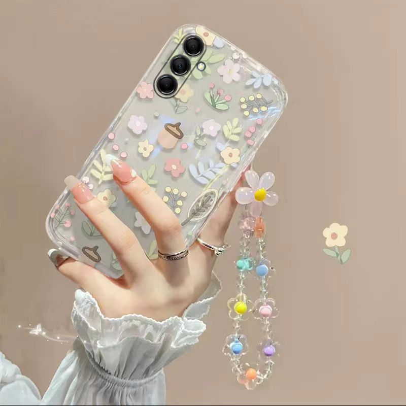 Phone Case for Samsung Galaxy A56 A36 A26 A16 A55 A35 A25 A15 A05s A54 A34 A14 A24 A04s Fashion Flowers Soft Case Fall Prevention Protective Cover