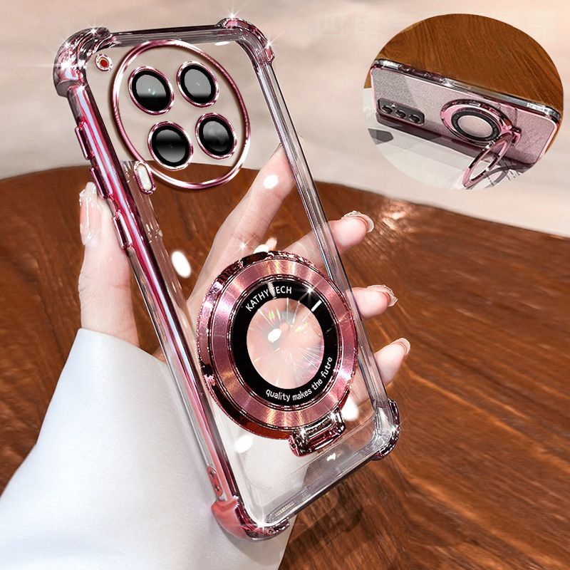 Transparent Soft Case for Tecno Camon 30 4G Fall Prevention Magnetic Kickstand Luxury Phone Case Protective Cover for Tecno Camon 30 5G