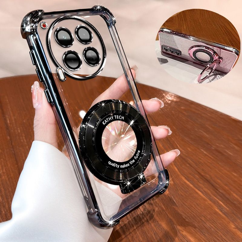 Transparent Soft Case for Tecno Camon 30 4G Fall Prevention Magnetic Kickstand Luxury Phone Case Protective Cover for Tecno Camon 30 5G