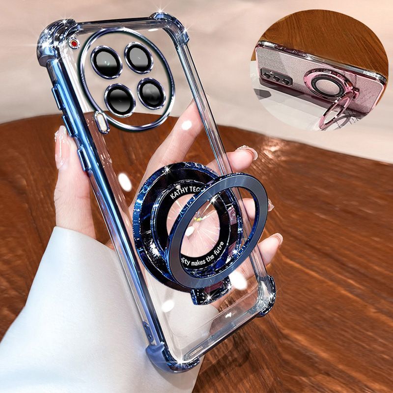 Transparent Soft Case for Tecno Camon 30 4G Fall Prevention Magnetic Kickstand Luxury Phone Case Protective Cover for Tecno Camon 30 5G