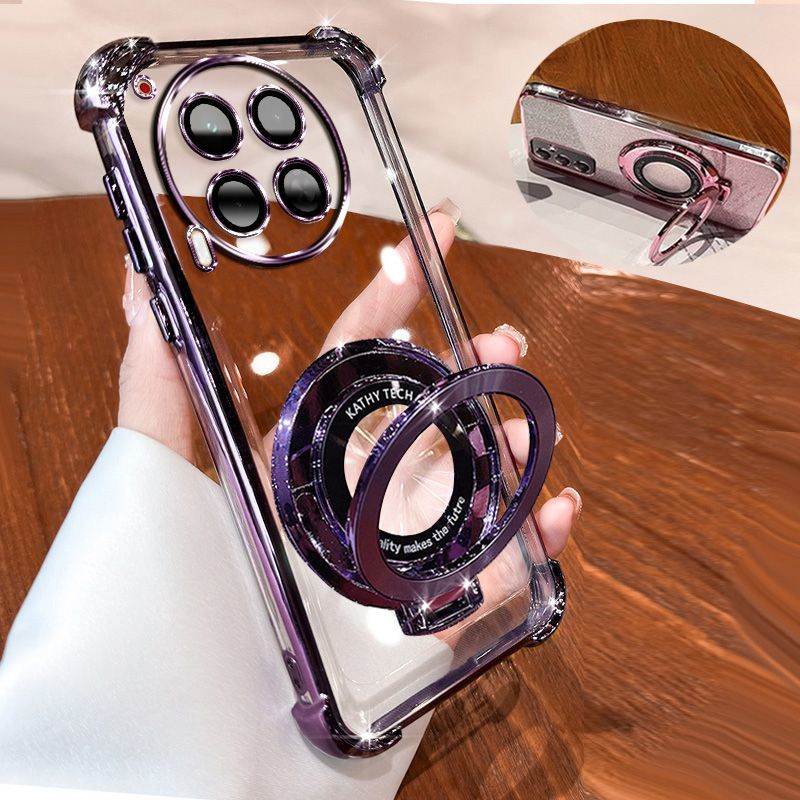 Transparent Soft Case for Tecno Camon 30 4G Fall Prevention Magnetic Kickstand Luxury Phone Case Protective Cover for Tecno Camon 30 5G