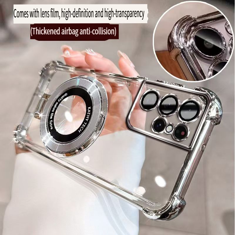 Transparent Soft Case For Infinix Note 50 Pro 50 Pro+ 50X 50S Fall Prevention Magnetic Kickstand Luxury Protective Cover for Infinix Note 50S 50X