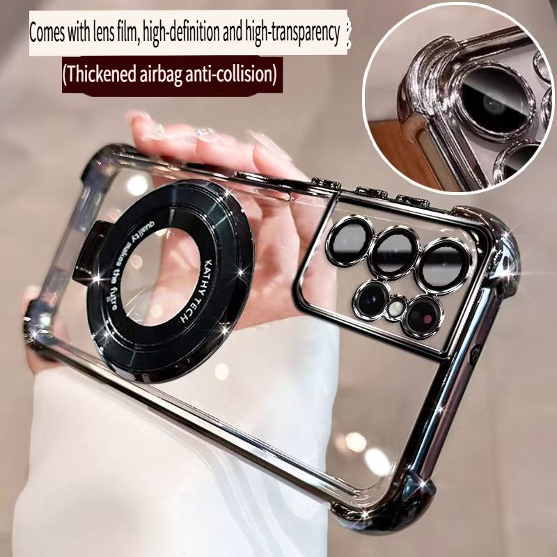 Transparent Soft Case For Infinix Note 50 Pro 50 Pro+ 50X 50S Fall Prevention Magnetic Kickstand Luxury Protective Cover for Infinix Note 50S 50X
