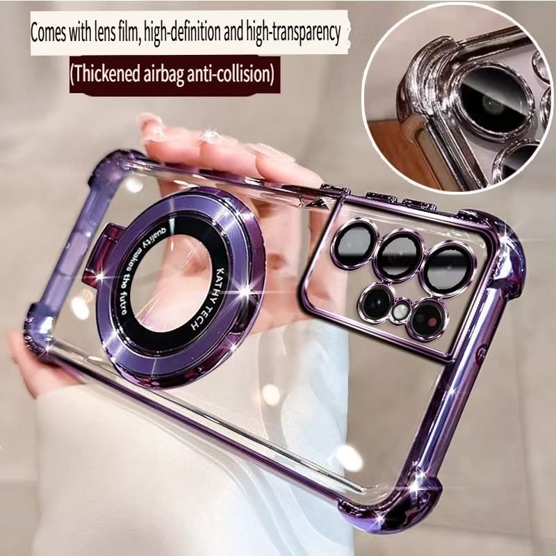 Transparent Soft Case For Infinix Note 50 Pro 50 Pro+ 50X 50S Fall Prevention Magnetic Kickstand Luxury Protective Cover for Infinix Note 50S 50X