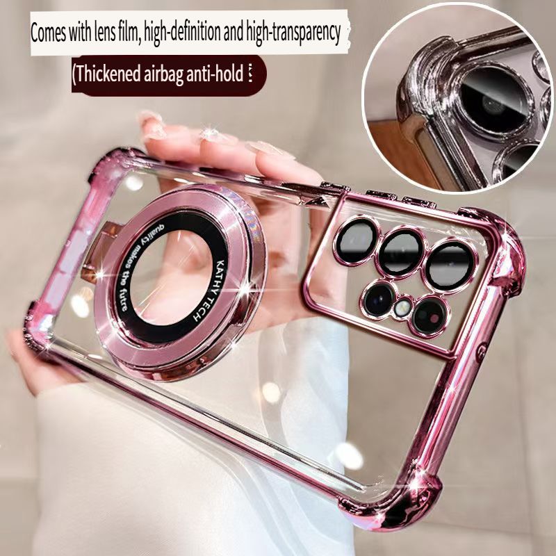 Transparent Soft Case For Infinix Note 50 Pro 50 Pro+ 50X 50S Fall Prevention Magnetic Kickstand Luxury Protective Cover for Infinix Note 50S 50X