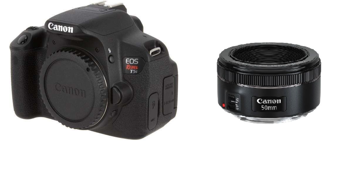 Canon EOS Rebel T5i DSLR Camera + 50mm f/1.8 Lens EX-US EXCELLENT Condition