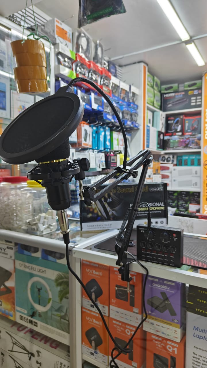 Professional BM-800 Microphone Podcast Kit With V8 Live Sound Card, Condenser Stand