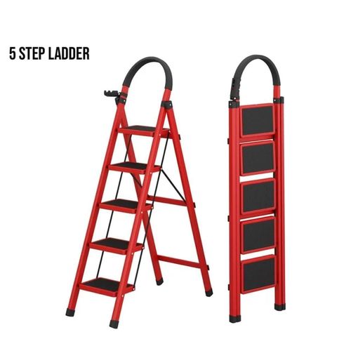 Space saving 5 Step Ladder Folding Step Stool Stepladders with Anti-Slip and Wide Pedal for for Home,Kitchen, Garden, Office, Warehouse