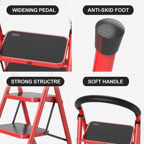 Space saving 4 Step Ladder Folding Step Stool Stepladders with Anti-Slip and Wide Pedal for for Home,Kitchen, Garden, Office, Warehouse