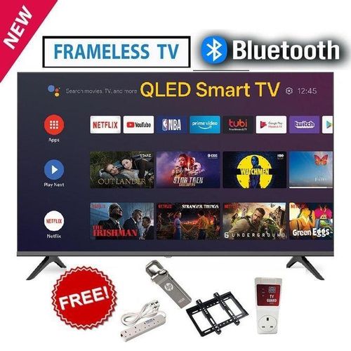 Vitron HTC4300QFS,43" INCH QLED TV Frameless Smart Android & DIGITAL TV, BLUEOTOOTH ENABLED, WIFI ENABLED, NETFLIX, YOUTUBE, APP STORE, Inbuilt Decoder + 4 FREE GIFTS (1YEAR WARRANTY)