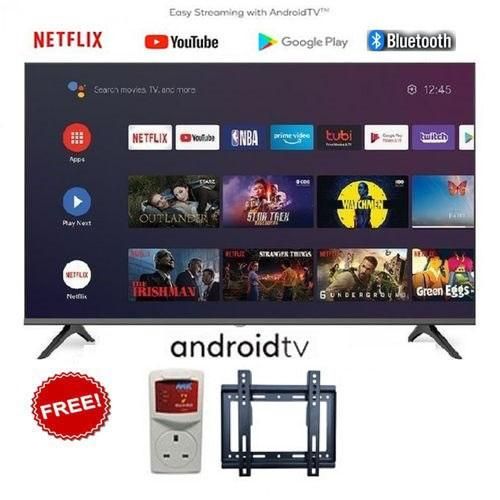 GLD 32" inch TV Smart Android TV Bluetooth Connectivity Television, Inbuilt Decoder Netflix Youtube VGA HDMI USB Wide Color Enhancer + TV Guard + Bracket Wall Mount