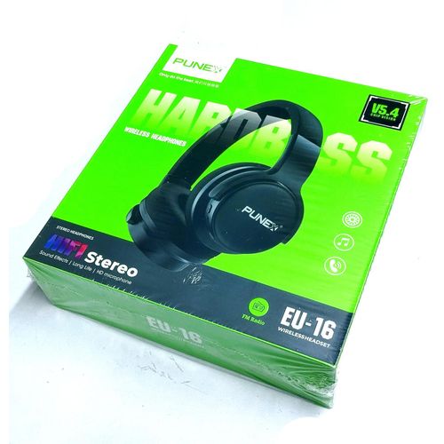Punex EU-16 Hardbass Bluetooth Wireless Headphones Earphones with FM Radio & HD Microphone with up to 7 hours Playtime – Lightweight Design, Incredible Bass Response, and Smartphone Compatible