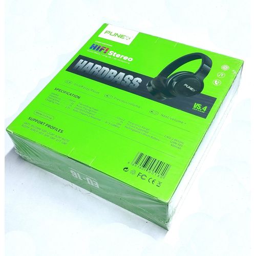 Punex EU-16 Hardbass Bluetooth Wireless Headphones Earphones with FM Radio & HD Microphone with up to 7 hours Playtime – Lightweight Design, Incredible Bass Response, and Smartphone Compatible