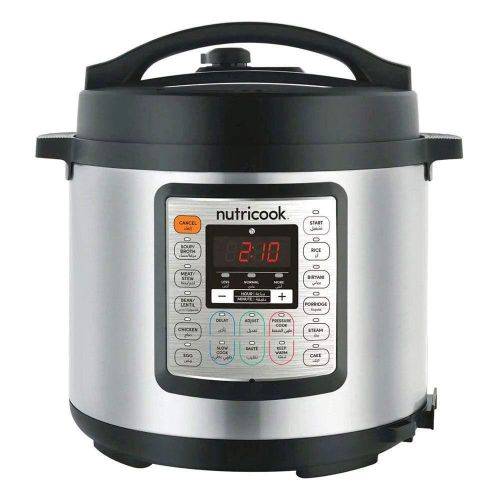 Nutricook Electric Pressure Cooker 6 Litres- 10 in 1 Multi-functional, Soup, Meat, Bean, Chicken, Egg, Slow Cook, Sauté, Rice, Biryani, Porridge, Cake 1000W STAINLESS STEEL INNER POT, 2 YEAR WARRANTY