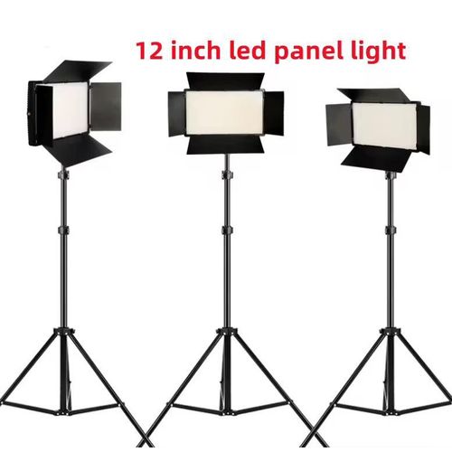 12 Inch LED Light Panel RL-1200 Professional CRI 95+ Photo & Video Lighting Kit Key Light – Adjustable Brightness & Color Temperature 3200K–6500K Studio Fill Light With Tripod Stand, Remote Control