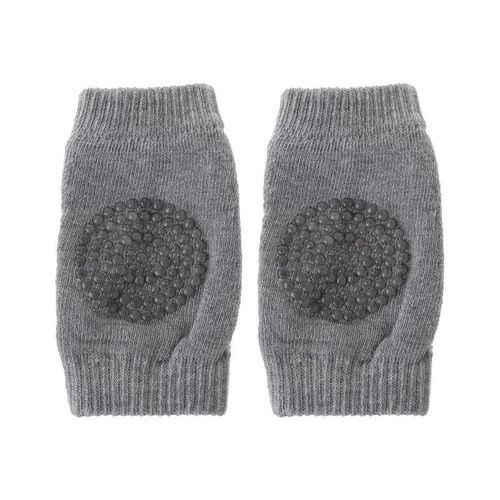 GREY 1 Pair Baby Knee Pads for Crawling Anti-Slip Unisex Babies Girl Boy Infant Toddlers brace Cotton 0-3 years 2 Pieces Protectors Guard Gift Safety Sock Cushion Breathable newborn