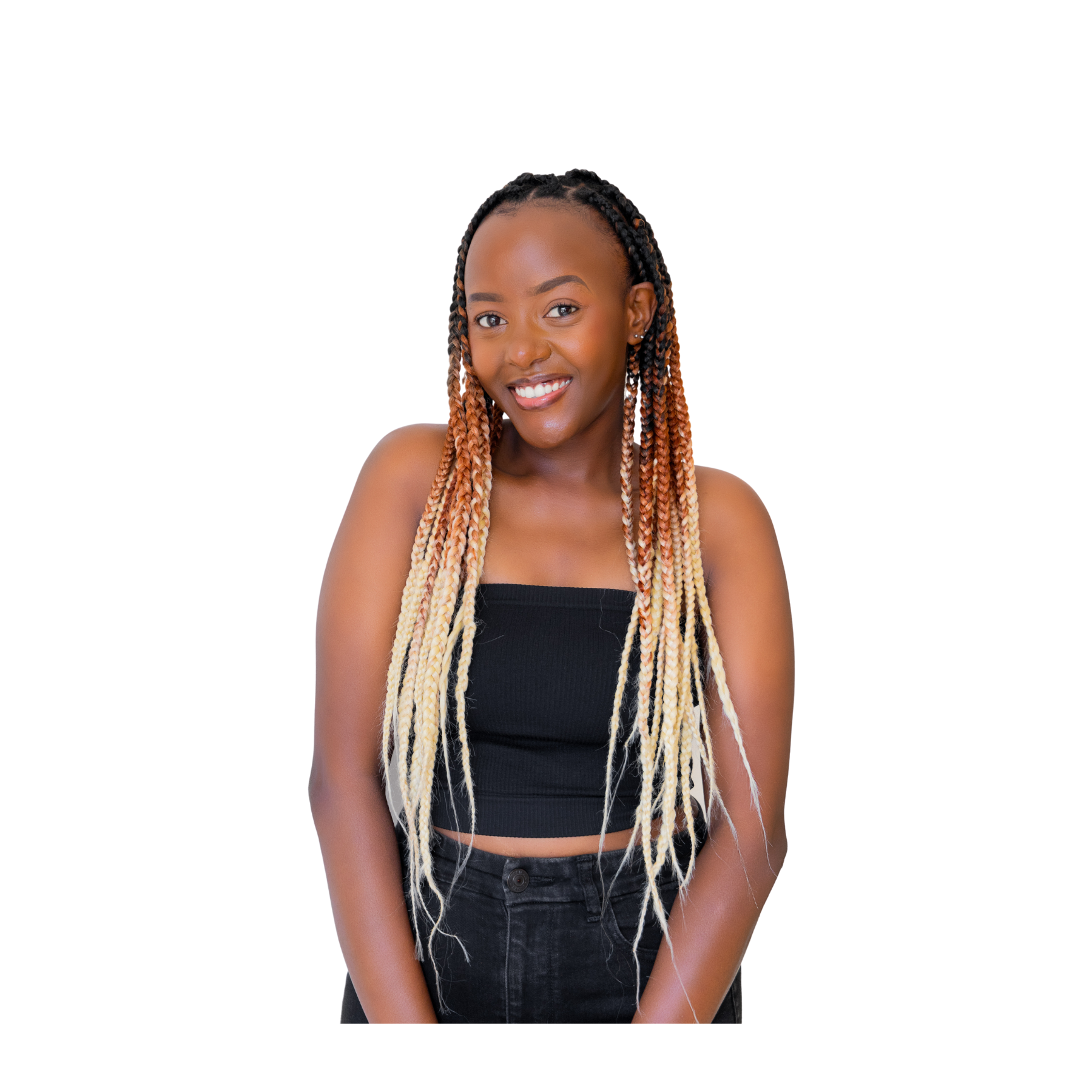 C15 Ombre Braid Vanilla Jumbo Braid for Box Braids Knotless Braids Cornrows and Twists Three-toned Ombre Braid Colored Black Light brown and Blonde