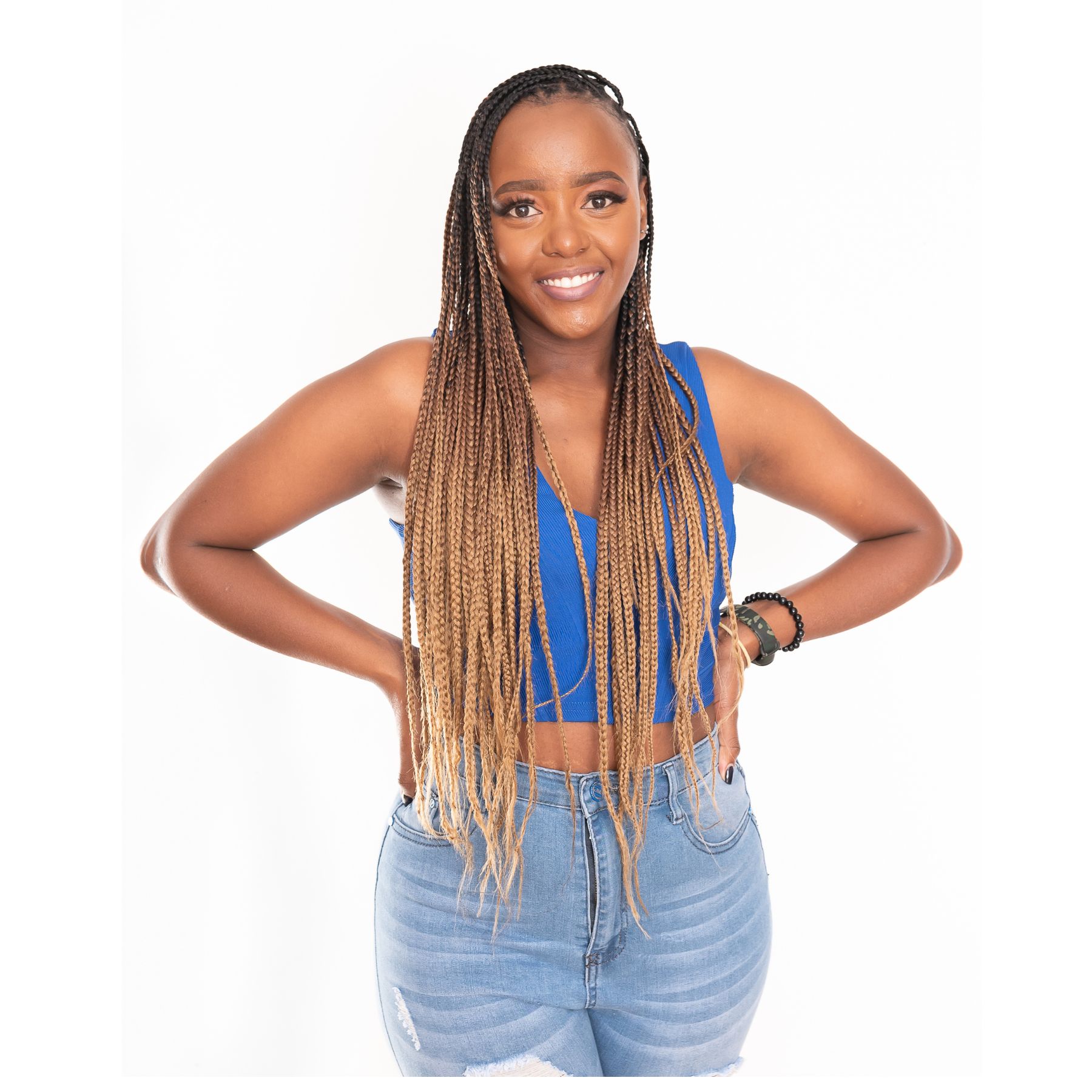 C14 Ombre Braid Caramel Jumbo Braid for Box Braids Knotless Braids Cornrows and Twists Three-toned Ombre Braid Colored Black Dark Brown and Dark Blonde