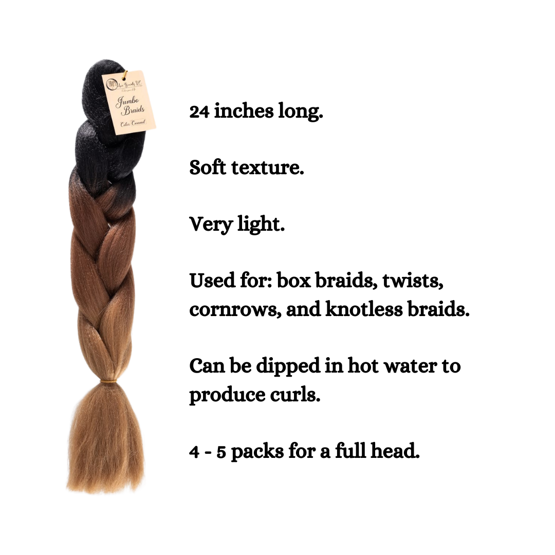 C14 Ombre Braid Caramel Jumbo Braid for Box Braids Knotless Braids Cornrows and Twists Three-toned Ombre Braid Colored Black Dark Brown and Dark Blonde