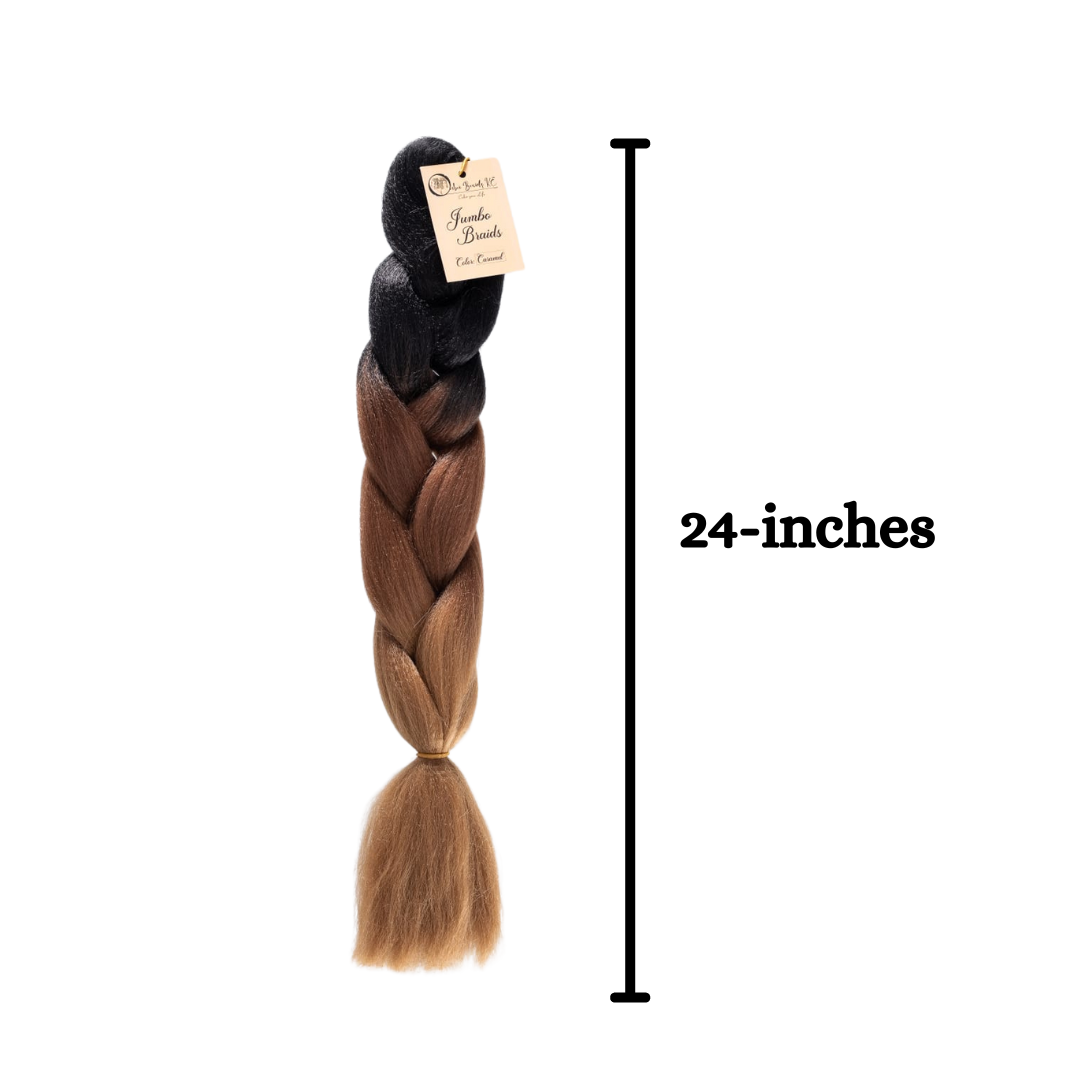 C14 Ombre Braid Caramel Jumbo Braid for Box Braids Knotless Braids Cornrows and Twists Three-toned Ombre Braid Colored Black Dark Brown and Dark Blonde