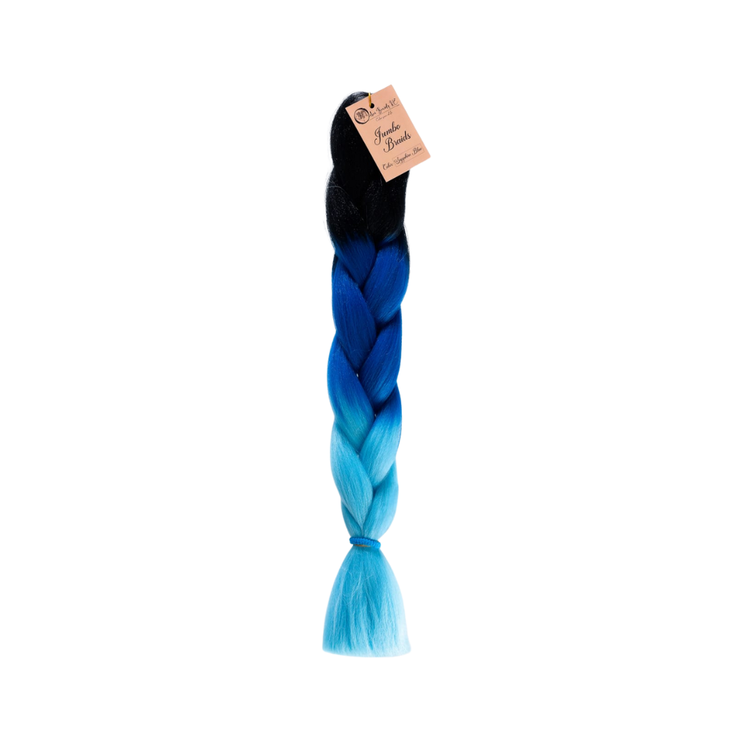 C9 Ombre Braid Sapphire blue Jumbo Braid for Box Braids Knotless Braids Cornrows and Twists Three-toned Ombre Braid Colored Black Blue and Ocean blue