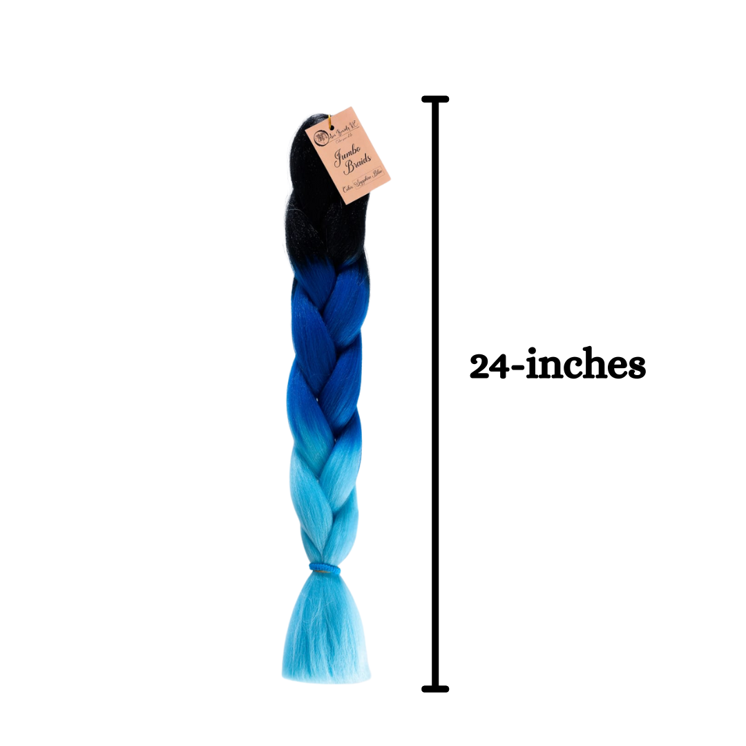 C9 Ombre Braid Sapphire blue Jumbo Braid for Box Braids Knotless Braids Cornrows and Twists Three-toned Ombre Braid Colored Black Blue and Ocean blue