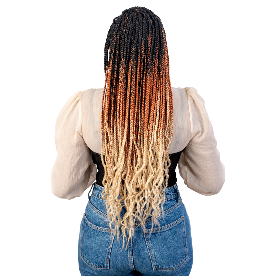 C15 Ombre Braid Ombre Braiding Hair Vanilla Ombre Braid for Box Braids Cornrows Knotless Braids and Twists Hairstyles Three-Toned Ombre Braid with Colors Black Golden Brown and Blonde