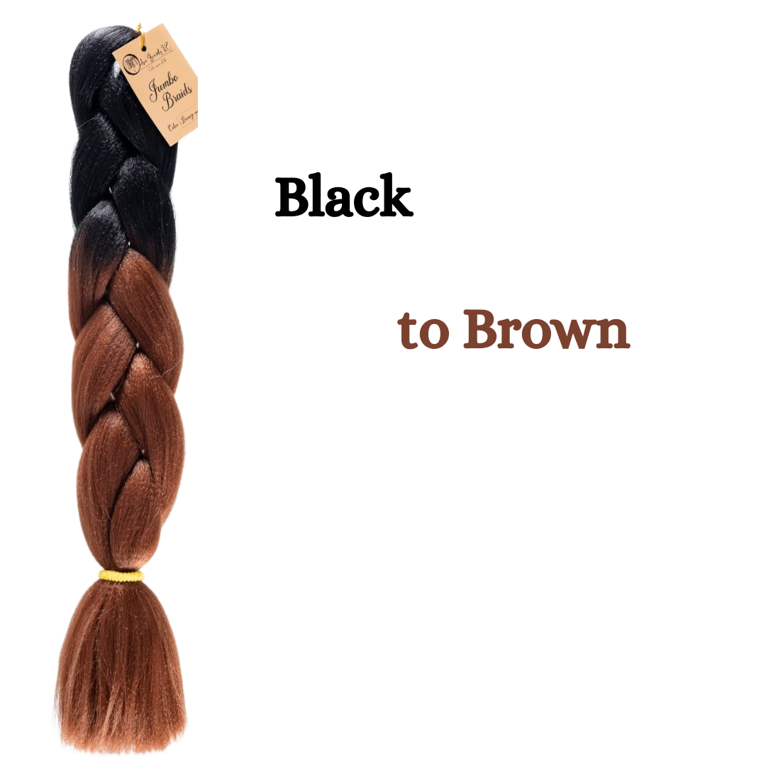 B29 Ombre Braid Brown Ombre Braiding Hair Bronze copper Ombre Braid for Box Braids Cornrows Knotless Braids and Twists Hairstyles Two-Toned Ombre Braid with Colors Black and Brown