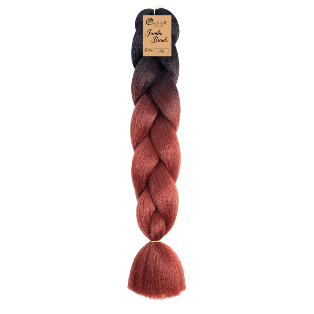 B31 Ombre Braid Ombre Braiding Hair Ruby Ombre Braid for Box Braids Cornrows Knotless Braids and Twists Hairstyles Two-Toned Ombre Braid with Colors Black and Ruby Red