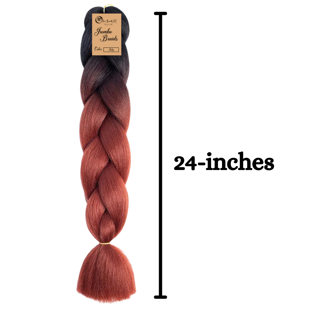 B31 Ombre Braid Ombre Braiding Hair Ruby Ombre Braid for Box Braids Cornrows Knotless Braids and Twists Hairstyles Two-Toned Ombre Braid with Colors Black and Ruby Red