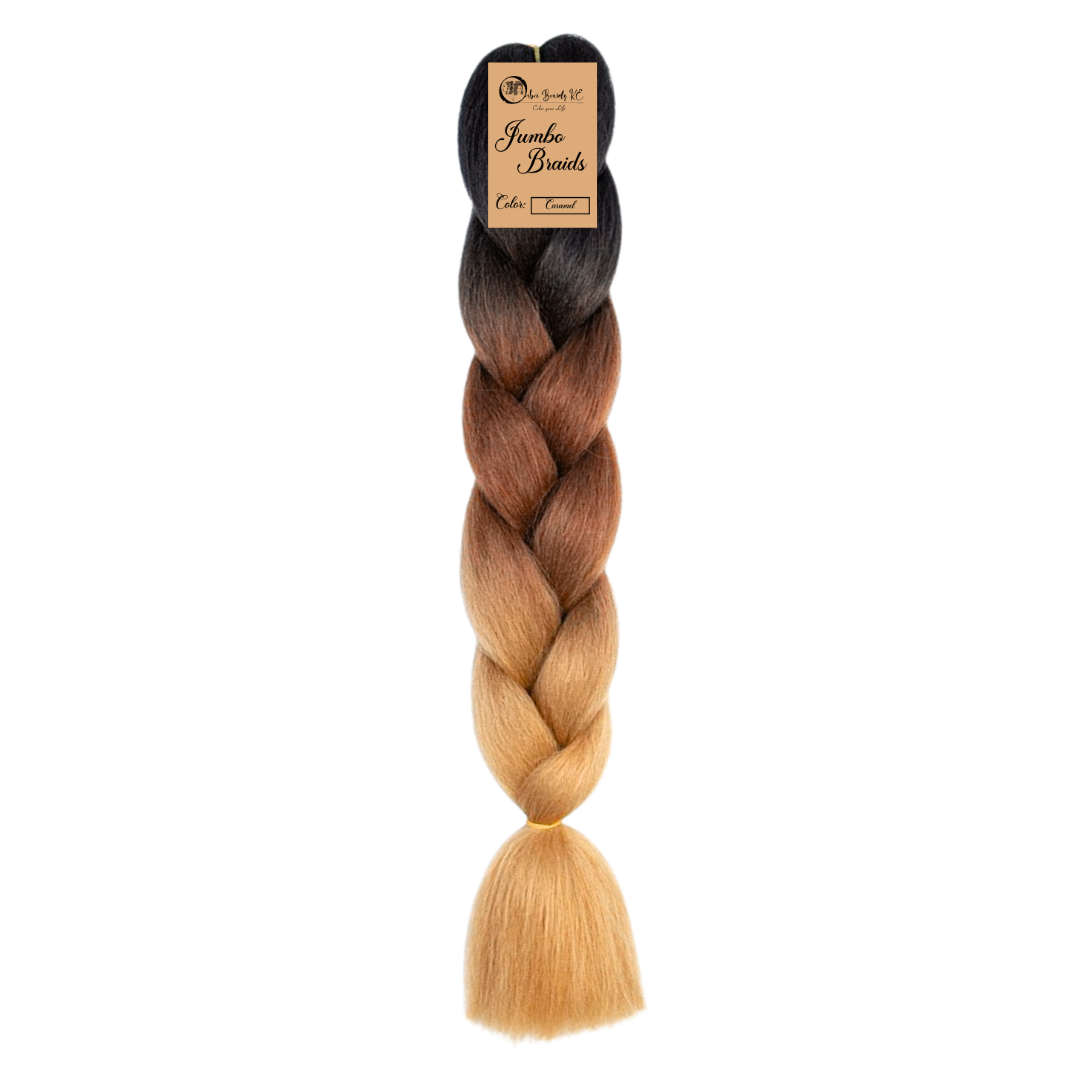 C14 Ombre Braid Ombre Braiding Hair Caramel Ombre Braid for Box Braids Cornrows Knotless Braids and Twists Hairstyles Three-Toned Ombre Braid with Colors Black Dark Brown and Golden Blonde
